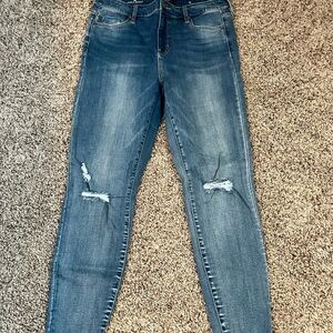 Liverpool Blue Skinny Jeans with Distressed Details